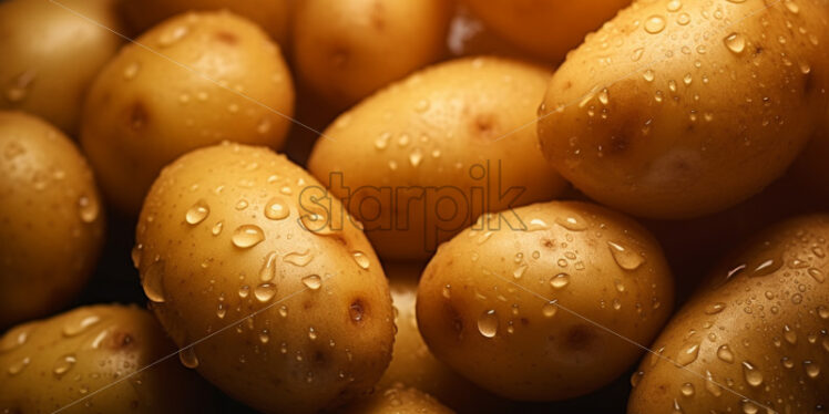 Potatoes with water drops, pattern - Starpik Stock