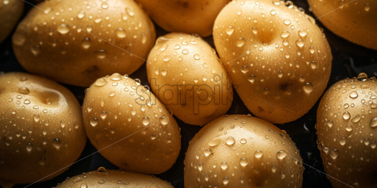 Potatoes with water drops, pattern - Starpik Stock