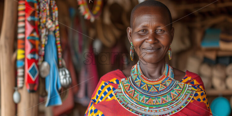 Proud maasai beadworker - Starpik Stock