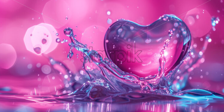 Purple heart splash card for valentine day - Starpik Stock