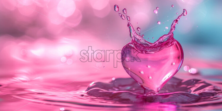 Purple heart splash card for valentine day - Starpik Stock