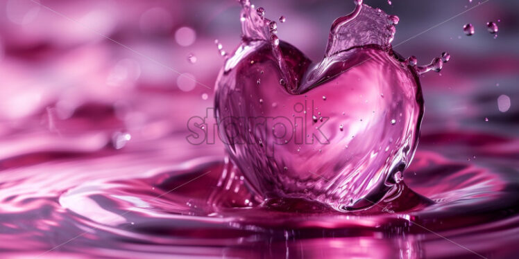 Purple heart splash card for valentine day - Starpik Stock