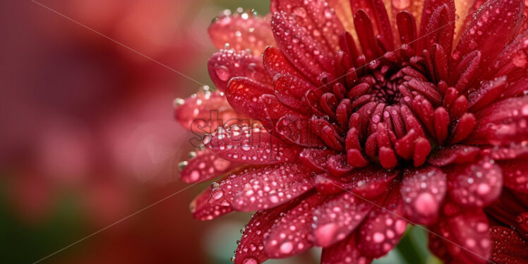 Red chrysanthemum flowers during the rain - Starpik Stock