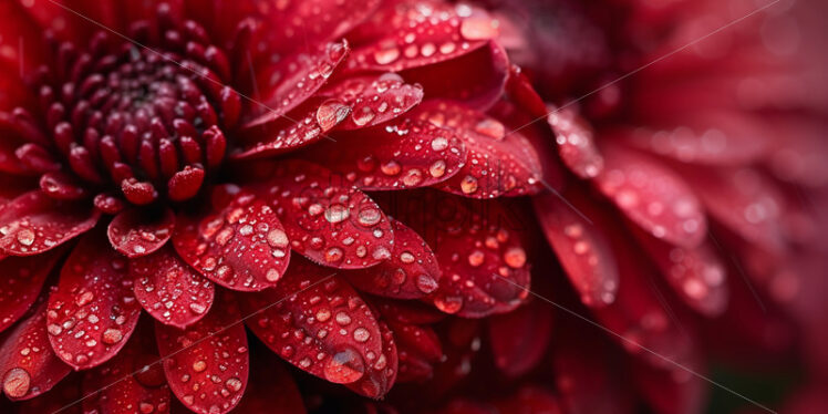 Red chrysanthemum flowers during the rain - Starpik Stock