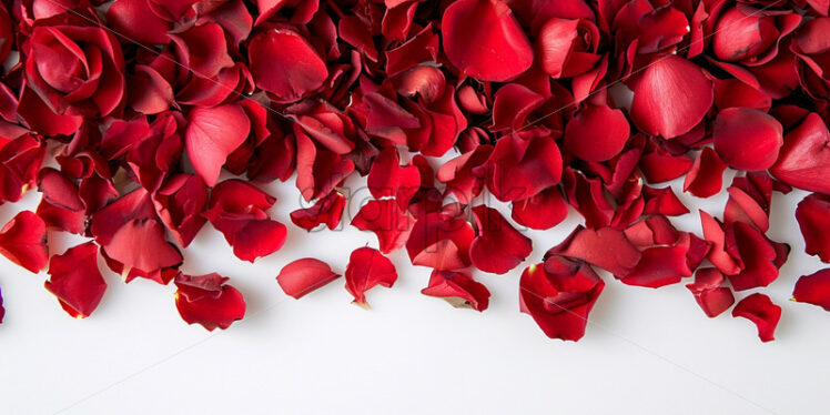 Red rose petals on white background  - Starpik Stock