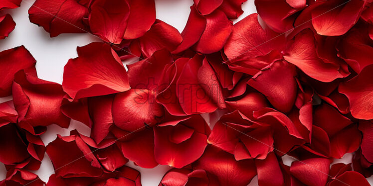 Red rose petals on white background  - Starpik Stock