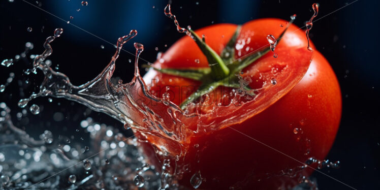 Red tomato splash water juicy - Starpik Stock