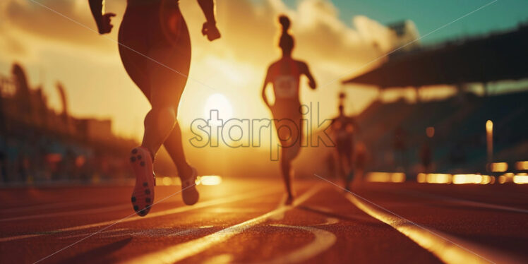 Runner on a running track - Starpik Stock