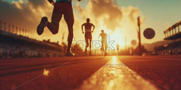 Runner on a running track - Starpik Stock