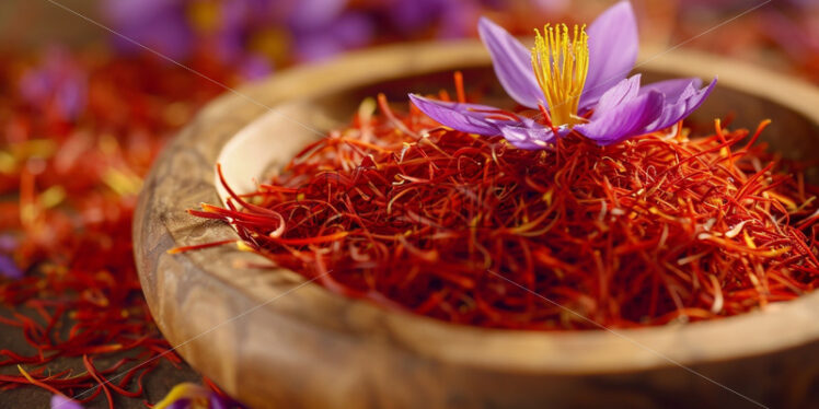 Saffron flower and fresh spice delicious - Starpik Stock