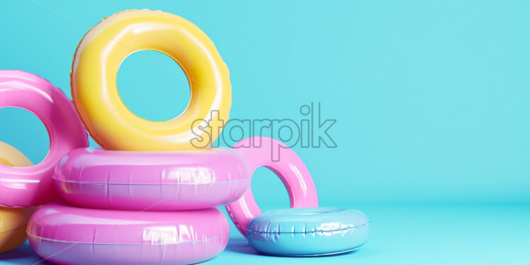 Sale banner with inflatable rings - Starpik Stock