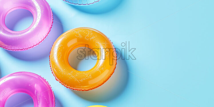 Sale banner with inflatable rings - Starpik Stock