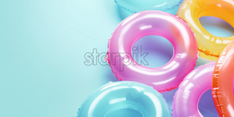 Sale banner with inflatable rings - Starpik Stock