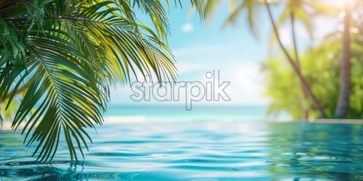 Sale banner with tropical worldwide resort - Starpik Stock