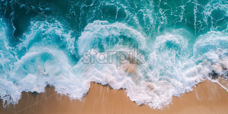 Sea waves background banner scenic top view - Starpik Stock