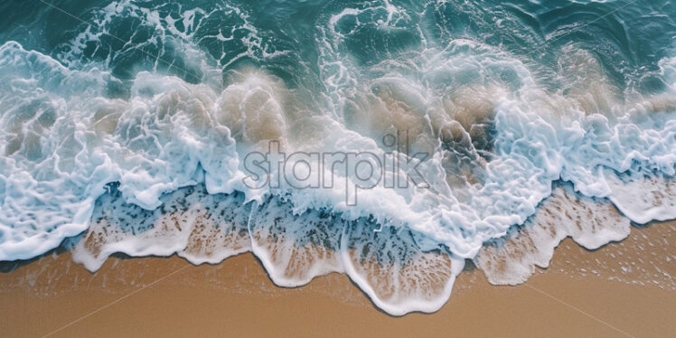 Sea waves background banner scenic top view - Starpik Stock