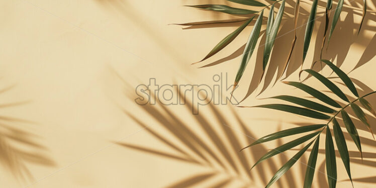 Shadow from palm on the beige background - Starpik Stock