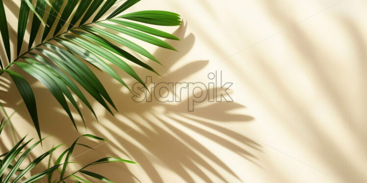 Shadow from palm on the beige background - Starpik Stock