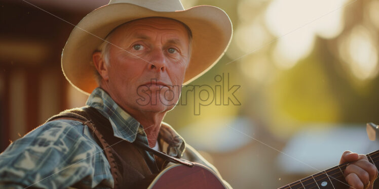 Shot of a bluegrass musician - Starpik Stock