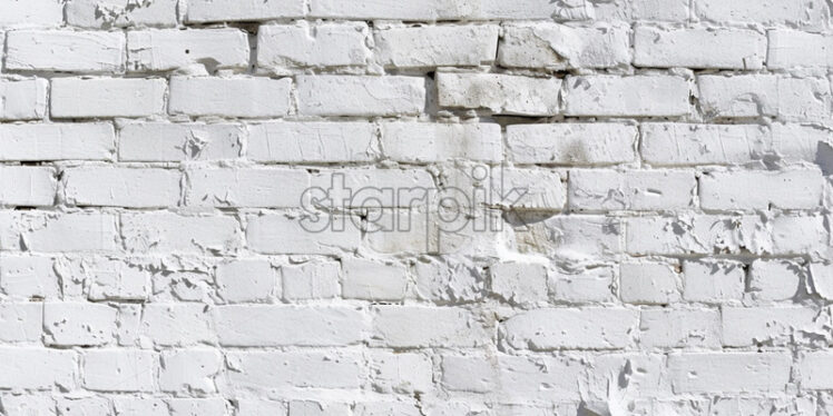 Simple white brick wall, banner wide panorama - Starpik Stock