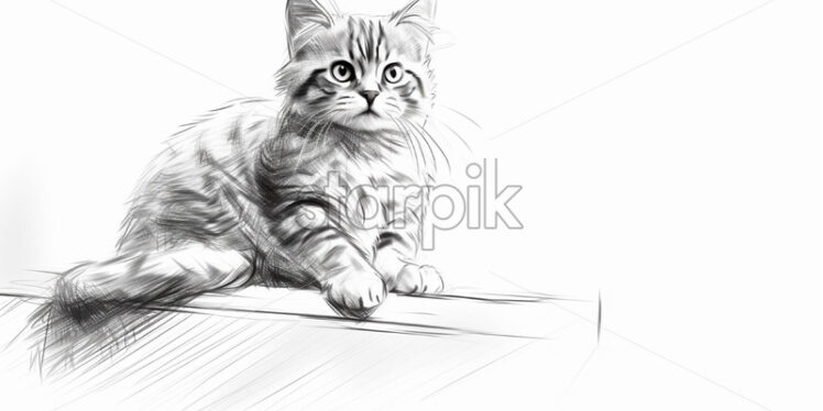 Sketch drawing of a cat - Starpik Stock