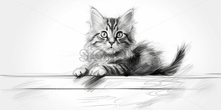 Sketch drawing of a cat - Starpik Stock