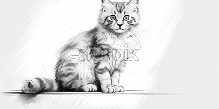 Sketch drawing of a cat - Starpik Stock