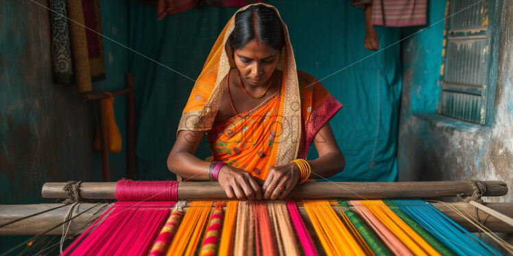 Skilled saree weaver - Starpik Stock