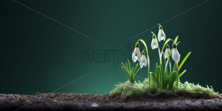 Snowdrops coming out of the ground - Starpik Stock