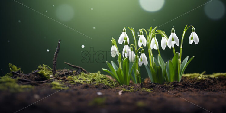 Snowdrops coming out of the ground - Starpik Stock