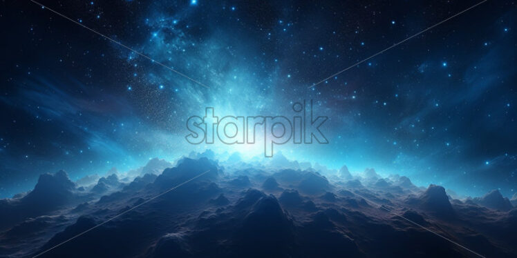 Space background with shining stars. Cosmic illumination - Starpik Stock