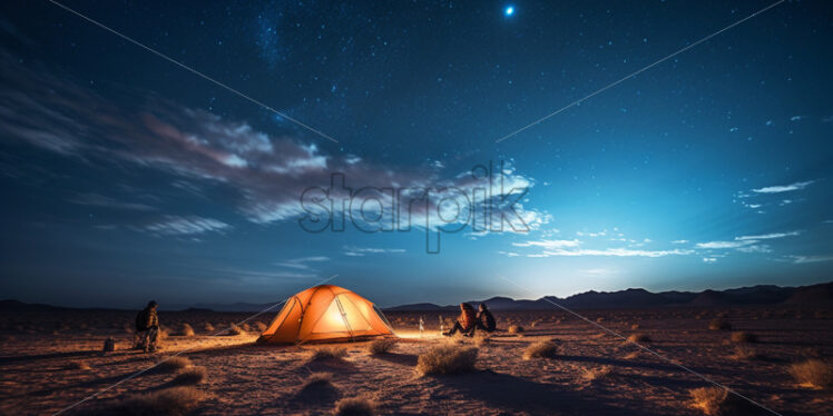 Starry skies above a remote desert - Starpik Stock