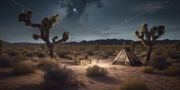 Starry skies above a remote desert - Starpik Stock