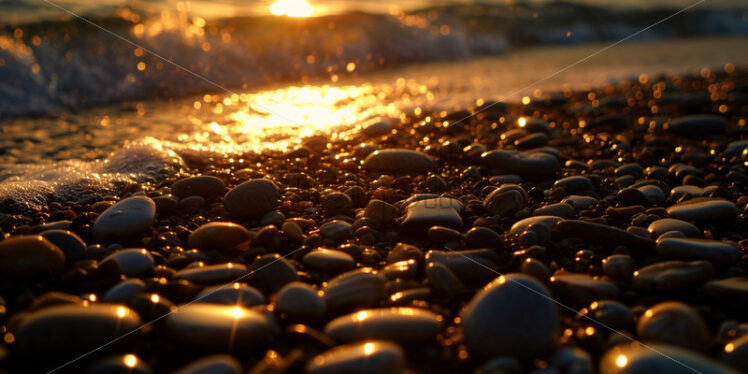 Stones on a sunlit beach - Starpik Stock