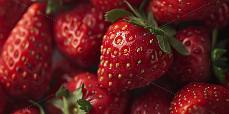 Strawberry background with fresh fruits - Starpik Stock