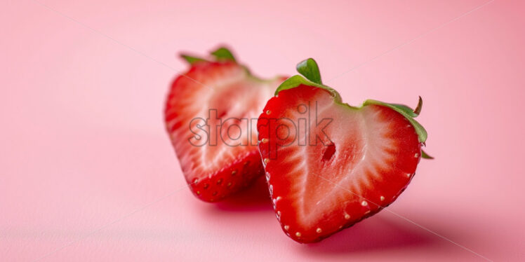 Strawberry on isolate light pink background - Starpik Stock