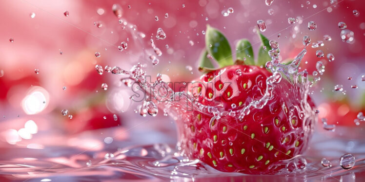 Strawberry splash water juicy background - Starpik Stock