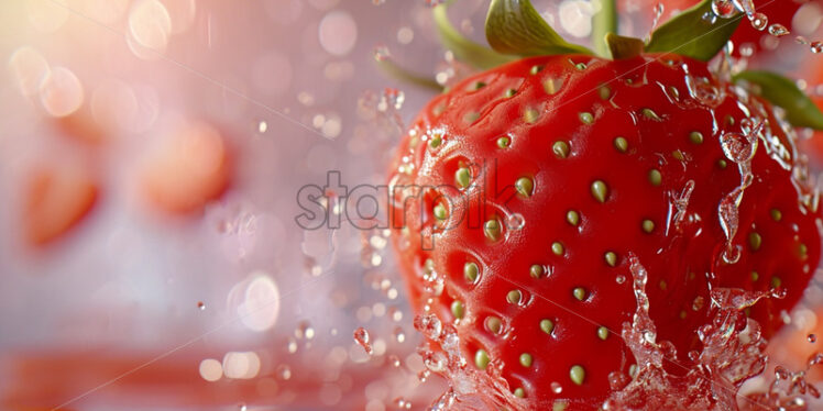 Strawberry splash water juicy background - Starpik Stock