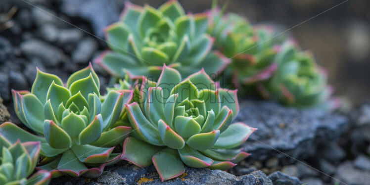 Succulents growing on stony ground - Starpik Stock