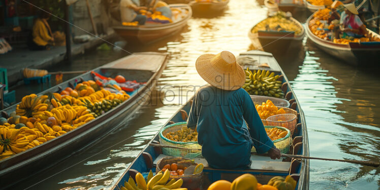  Thai Floating Market Vendor - Starpik Stock