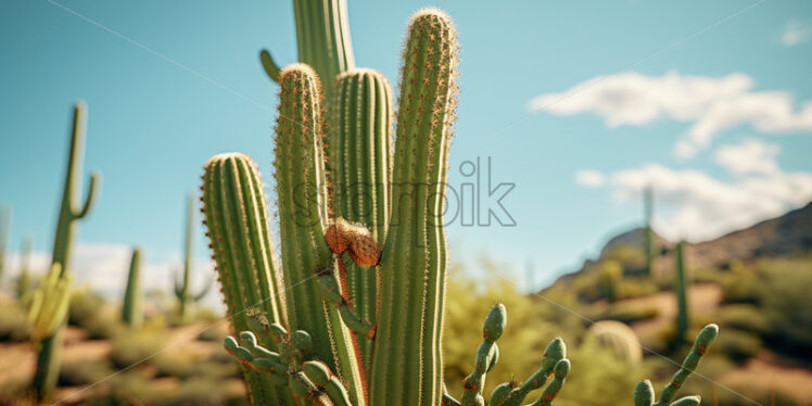 The Saguaro cactus, an iconic symbol of the desert - Starpik Stock