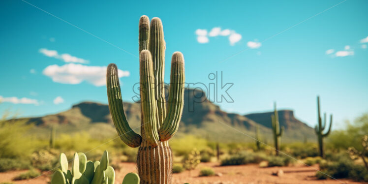 The Saguaro cactus, an iconic symbol of the desert - Starpik Stock