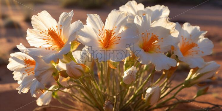 The delicate and intricate flowers of the desert dariposa lily - Starpik Stock