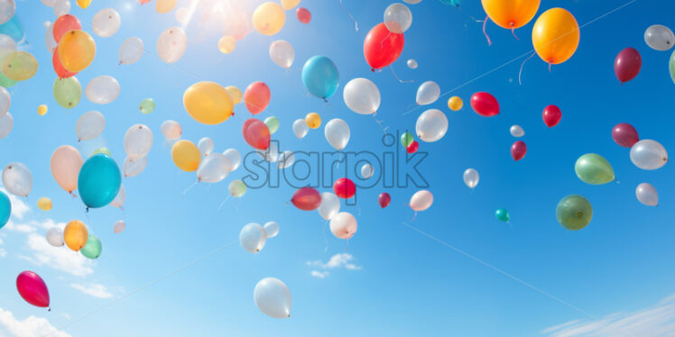 The magical moment of releasing balloons into the sky - Starpik Stock