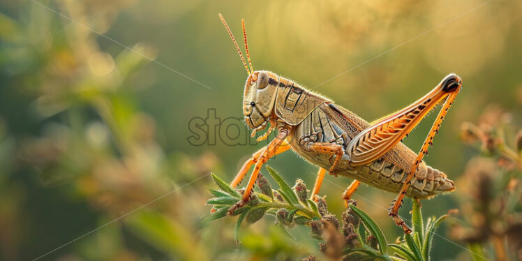 The melodious chirping of crickets beginning their evening serenade - Starpik Stock