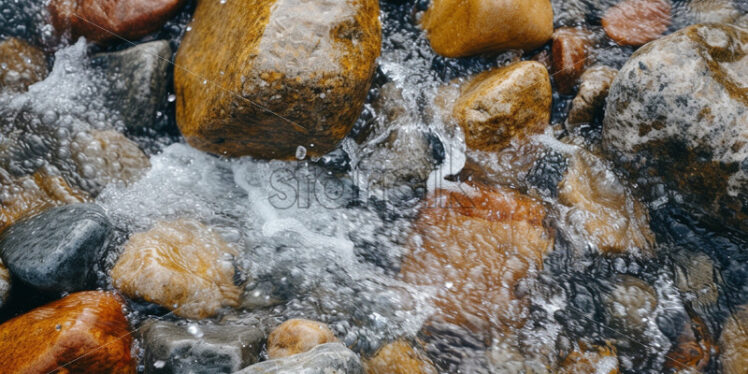 The water of a river flowing between stones - Starpik Stock