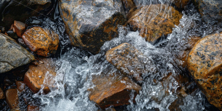 The water of a river flowing between stones - Starpik Stock