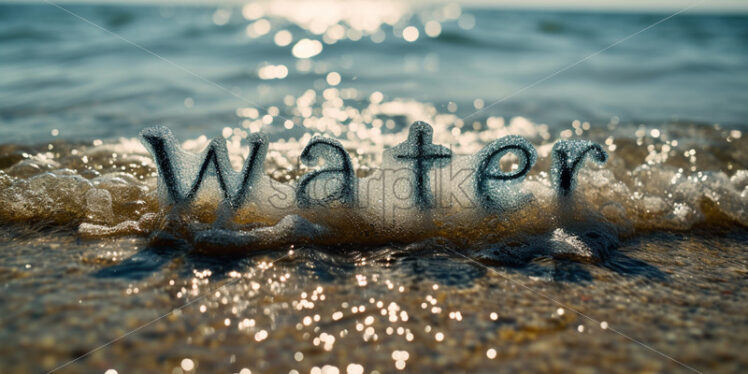 The word water on the background of an ocean - Starpik Stock