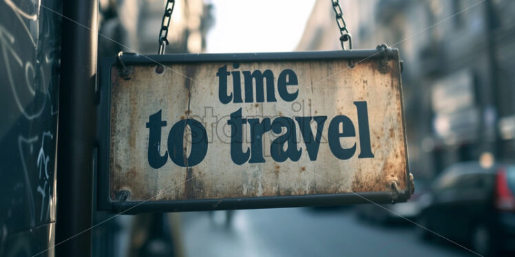 Time to travel banner poster - Starpik Stock