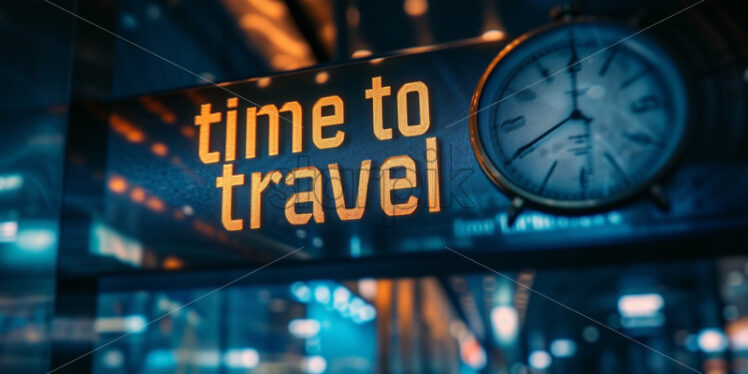 Time to travel banner poster - Starpik Stock